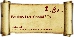 Paukovits Csobán névjegykártya